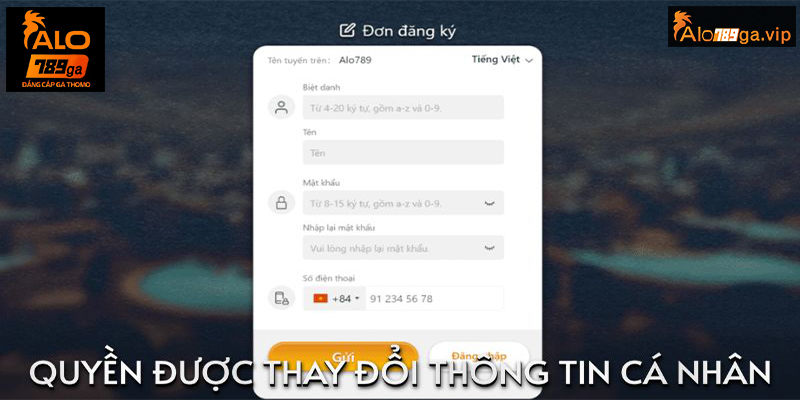 Quyền được thay đổi, chỉnh sửa thông tin cá nhân
